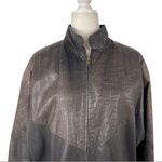 VTG Comint Leather Jacket with croc details and shoulder pads Size Large Brown Photo 2