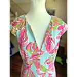 Lilly Pulitzer Briella Pink In The Vias Fit & Flare V-Neck Dress Sz M Tropical Photo 2
