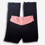 Old Navy Size Medium Orange Band Low Waisted Black Flare Yoga Pants Photo 1