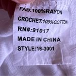 Solitaire  Swim Cover Up Dress Womens  White Crochet V Neck Pullover M White/red Photo 9