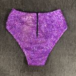 Discount Universe Sequin Evil Eye Stretchy Bathing Suit Bottoms Size XL Purple Photo 1