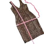 Dress the Population  Sam Plunge Neckline Mini Bodycon Dress Bronze Black Small Photo 12