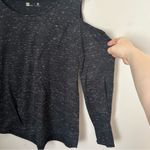 Xersion  Top Cold Shoulder Long Sleeve Dark Gray Athleisure Neutral Marled Casual Photo 2