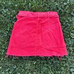 Urban Outfitters Red Button Fly Belt Denim Skirt Womens Size XS Photo 5