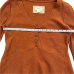 Maeve  Anthropologie Eliza Henley Babydoll Tunic Thermal Shirt Burnt Orange Small Photo 13