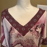 White House | Black Market Kimono Blouse Size Small Fiji Sunset Midnight Orchid Photo 3