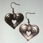 Colorful Rainbow Gold Tone Boho Heart Earrings Red Photo 3