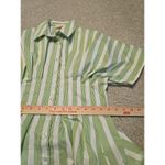 Anthropologie The Rhea Mini Shirt Dress by Exquise Large Green Bone Stripe Sz S Photo 9
