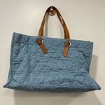 J. McLaughlin  Nessa Handbag‎ One Size NWT $248 Blue Quilted Tote Cotton Purse Photo 3