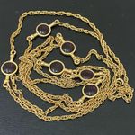 Amethyst Vintage Unsigned 10mm Glass Bead Gold-tone 52” Long Necklace 29.5g Photo 1