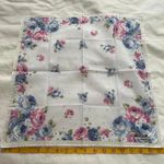 White ground pink and blue floral print bandana 0693 Photo 3