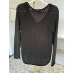 H&M  Charcoal Loose Knit Sweater Gray Clean Autumn Lightweight V Neck Layer Boho Photo 2
