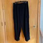 Babaton  Black Satin Cargo Pants High Rise Wide Leg Size 10 Photo 2