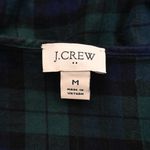 J.Crew Women's M Flannel Squareneck Ruffle Top in Green Navy Black Plaid Photo 8