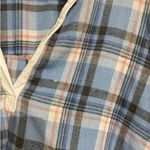 Free People  Blue Plaid Sunday Morning Sleep Shirt Sz M Photo 3