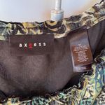 Y2K Babydoll Paisley Top Office Siren Green Blue Adjustable Sheer Sleeve Medium Black Photo 5