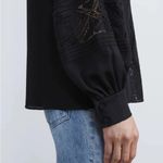 Lafayette 148 New York Boheme Lace Inset Silk Blouse Top Button Front Small Photo 8