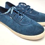 Toms  CARMEL DEEP BLUE TEAL RIBBED CORDUROY SNEAKERS WOMENS 10 Photo 0