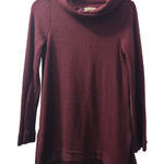 Anthropologie Maeve Cowl Neck Tunic Top Layering Burgundy XS Photo 0