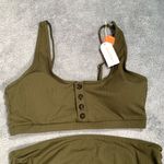 Summer Mae maternity Olive Green Ribbed Bikini Set NWT Size undefined Photo 2
