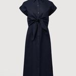 Rachel Parcell  100% Linen Navy Midi Dress Sz XS. Photo 2