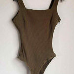 Princess Polly  Green Ribbed Seamless Bodysuit Size 8 Photo 0