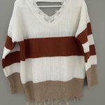 Moon & Madison juniors XS striped sweater White Size undefined Photo 0