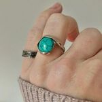 Boutique “BillyMae” Southwestern Blue Turquoise Silver Ring 6 Cowgirl Maximalist Photo 8