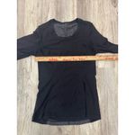 Lululemon  Black Long Sleeve Athletic Top Scoop Neck Thumbholes Women Size 6 Photo 3