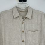 Soft Surroundings  Linen Blend Top Oatmeal Beige Casual Minimalist Oversized Sz S Photo 2