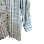 Ivy Jane  Top Womens XS Multicolor Plaid Paisley Gauze Tassel Hem Boho Blouse Photo 3