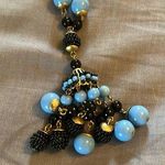 J.Crew Necklace nwt $98 blue gold black bead adjustable  Photo 0