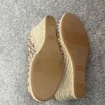 Toms  wedge Canvas Peep Toe Wedge heel woman Snow Leopard Print shoe new Size 11 Photo 3