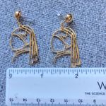 Retro Hollowed Out Girl with a Pearl Earrings Alloy Drop golden‎ Earrings New Gold Photo 4