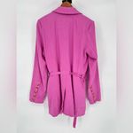 Free People Olivia Blazer Pink Linen Blend Size Large Photo 3