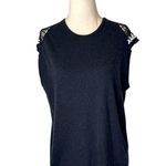 IRO Shirt Women Small Black Knit Cashmere Blend Cut Out Back Tank Top Whimsigoth Photo 0