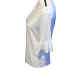 J.Crew Mercantile Cream White Ruffled Bell Short Sleeve Top Blouse Knit Photo 4