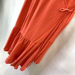 Fresha London Boutique Coral Ruffle Wrap Tie Dress Women's size Medium Red Photo 2