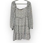 Bohme  floral chiffon tiered boho dress sz L fully lined Photo 7