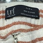 ZARA TRF Collection  Stripe Wide Leg Tan/Dark Red Pants Size XS EUC #5834 Photo 3