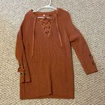 Burnt orange sweater dress with tie detail on sleeve Size undefined Photo 0