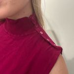 Women’s pink purple turtle neck short sleeve sweater with button detail size xl Photo 2