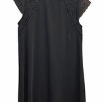 ZARA ‎ Mock Neck Lace Short Sleeve Dress Black XS Photo 0