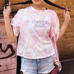 Ariana Grande H&M Divided Thank U Next Pink Tie Dye Cropped Tee Top Size Large Photo 0