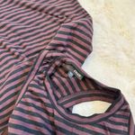 Wilfred Aritzia  Cut-Out Sleeveless Mini Dress XXS - Striped Purple Black Photo 4