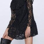 ZARA NWT Stella Black Lace Long Sleeves Romper Dress Bloggers Fav Ruffle Photo 0