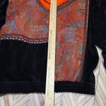 VTG Oleg Cassini Womens Jacket L Orange Black Velour Tapestry 80s Artsy Full Zip Size L Photo 6
