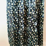 Arula Black & Tan Dainty Floral Velvet Smocked Short Sleeve Tiered Dress. Size 1X Photo 3