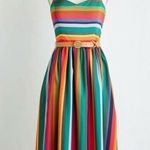 Modcloth My Zest Intentions Rainbow Halter Neck Dress Size S (READ BELOW) Photo 0