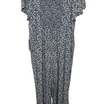 Old Navy Ditsy Floral Smocked Short Puff Sleeve Jumpsuit Size XL Wide Leg Photo 3